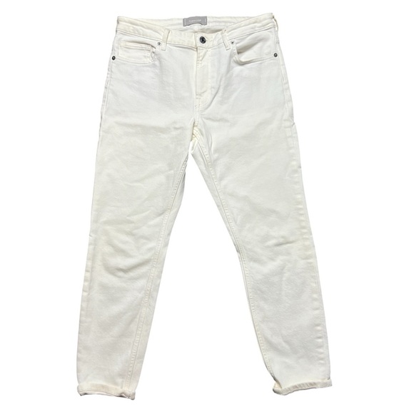 Everlane Jeans Women’s Size 30 The Mid Rise Skinny Ankle Ivory Denim - Picture 1 of 5